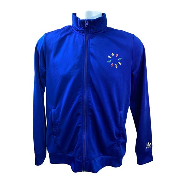 Adidas Original Kids Adicolor track jacket vivid blue size Large - Picture 1 of 10